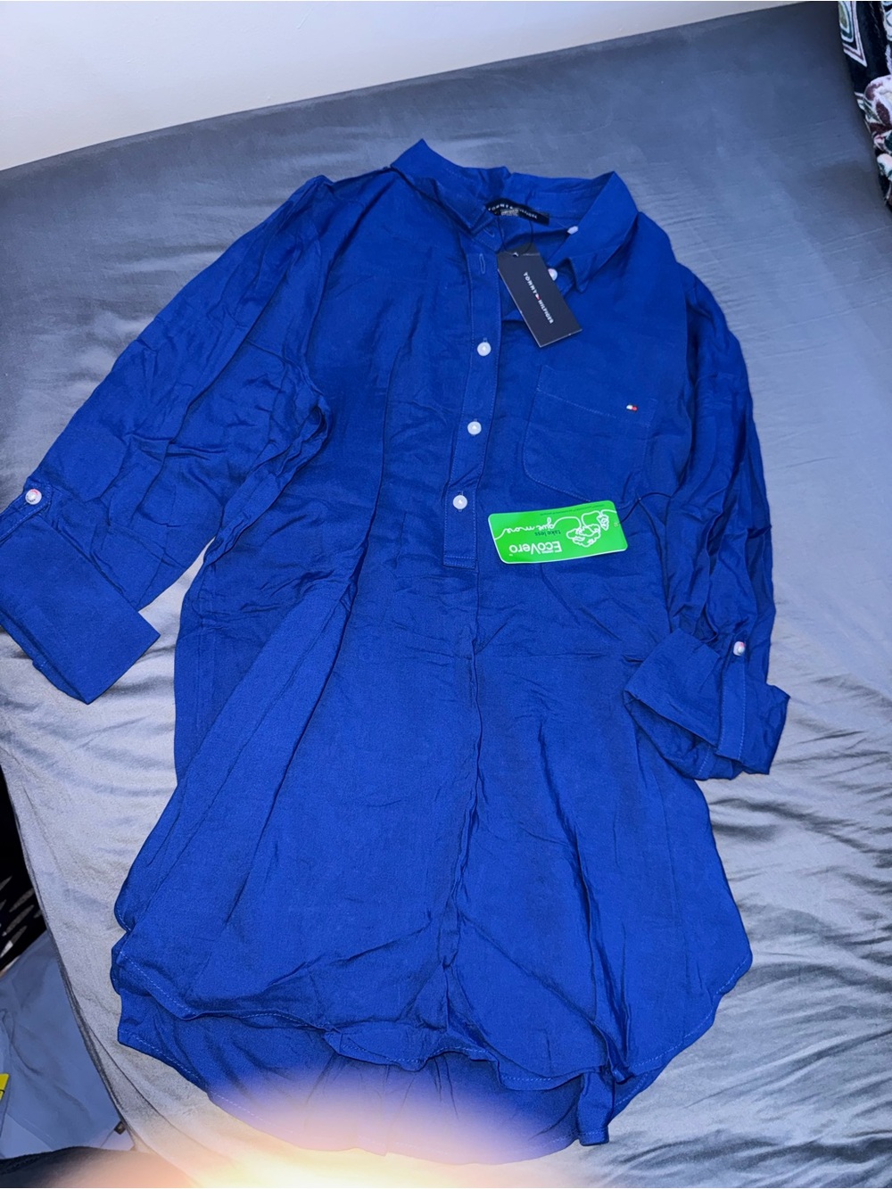 Tommy Hilfiger Men's Cobalt Blue Long Sleeve Button-Down Shirt